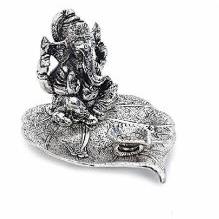 Ganesh On Silver Leaf Statue