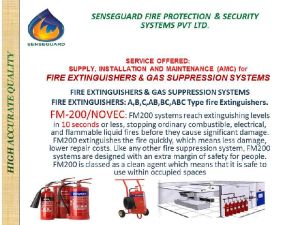 FIRE EXTINGUISHERS & GAS SUPPRESSION SYSTEMS