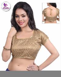 Golden Necklace Saree Blouse