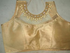 Golden Readymade Saree Blouse