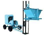 portable hydraulic mixer with tower hoist