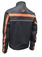 Black and Orange Men Motorcycle Leather Jacket