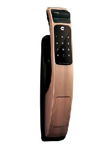 Yale Push Pull Fingerprint Lock With Key YMG 40 Red-Bronze