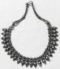 Oxidized White Metal Necklace