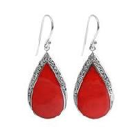 Sterling Silver Coral Earring