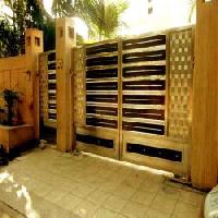 Villa Wooden Sliding Gate