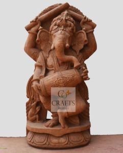 Sandstone Ganesha Dancing Sculpture