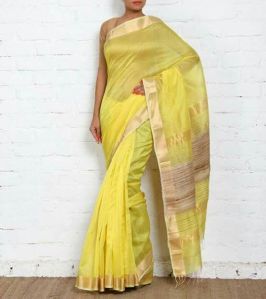 Maheshwari Zari Stripes Silk Saree