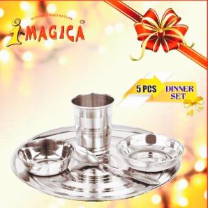 5 Pcs Stainless Steel Dinner Set