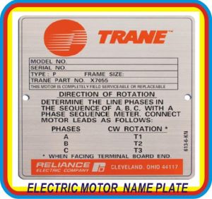 Electric Motor Nameplates