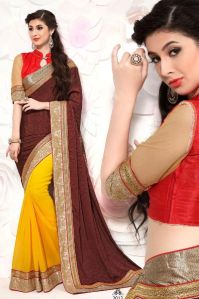 Exquisite Yellow color Party wear saree