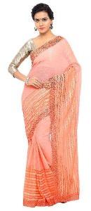 peach Saree With Blouse