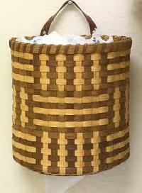 wooden baskets plastic bags