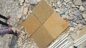 yellow limestone slabs