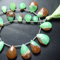 Chrysoprase Faceted Briolette Pear Drops