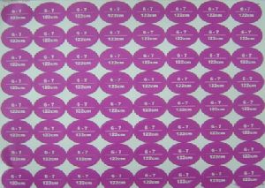 Clothing Size Stickers
