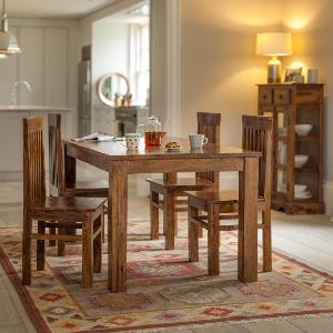 Sheesham Wood Four Seater Dining Table Set (RHP-DINING-003)