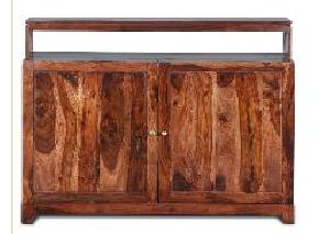 Sheesham Wood Twin Star Bar Cabinet (RHP-BAR-002)