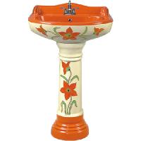 Printed Vitrosa Pedestal Wash Basin