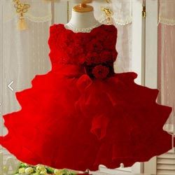 Girls Red Party Wear Dress