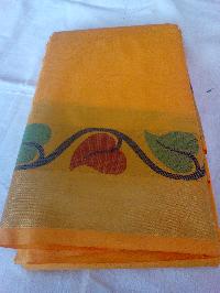 Plain embossed saree