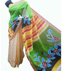 kerala cotton hand painted sarees