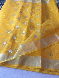 kota cotton sarees with zari checks(KCSZCS5)