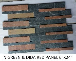 6X24 N Green And Dida Red Wall Cladding Panel