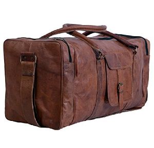 Square Duffel travel, sports leather bag