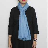 Blue Colored Handwoven Pashmina Stole