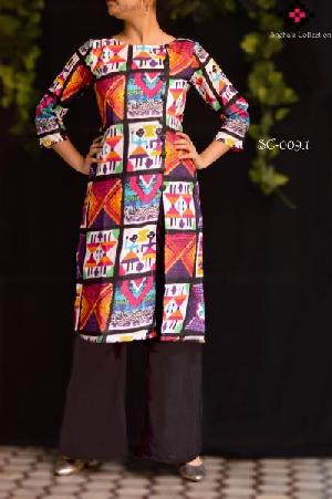 Cotton Kurti & Wrinkled Fabric Palazzo