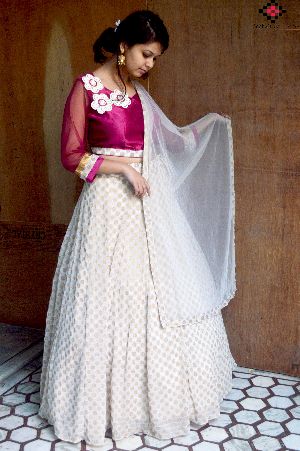 patch choli and lehenga