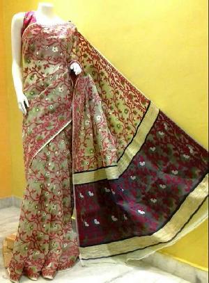 stitched Jamdani Saree