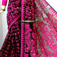 Pink Black Net Sarees