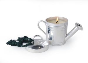 Watering can candle Jar in silver