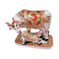 Marble Cow & Calf Statue