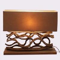 Le Sculpture Beige Wooden Table Lamp