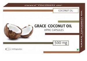 Grace Coconut Oil 500mg Veg Capsules