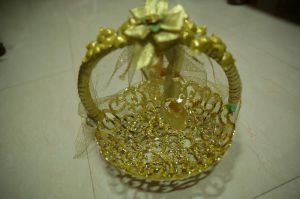 Golden Handmade Gift Basket