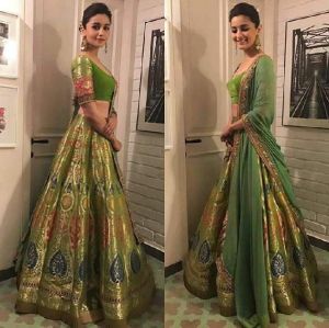 pure semi katan lehenga