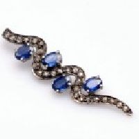 925 Sterling Silver Blue Diamond Gemstone Pendant