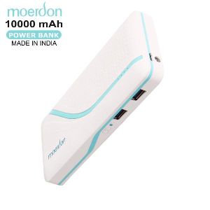 MOERDON Power Bank for Mobile 10000 mAh with 2 USB Ports- White