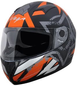 CARA MADSTAR DULL BLACK ORANGE HELMET