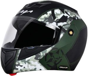 CRUX DX CAMOUFLAGE DULL BLACK BATTLE GREEN HELMET