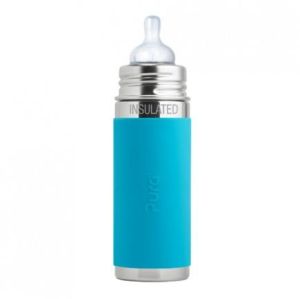 Pura Kiki 9oz Aqua Sleeve Vaccum Insulated Infant Feeding Bottle