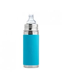 Pura Kiki 9oz Aqua Sleeve Vaccum Insulated Sippy Cup Feeding Bottle