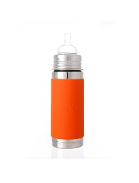 Pura Kiki 9oz Orange Sleeve Vaccum Insulated Infant Feeding Bottle