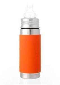 Pura Kiki 9oz Orange Sleeve Vaccum Insulated Sippy Cup Feeding Bottle