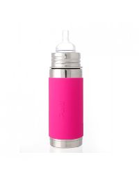 Pura Kiki 9oz Pink Sleeve Vaccum Insulated Infant Feeding Bottle