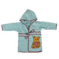 Pooh Print Hooded Bathrobe - Aqua